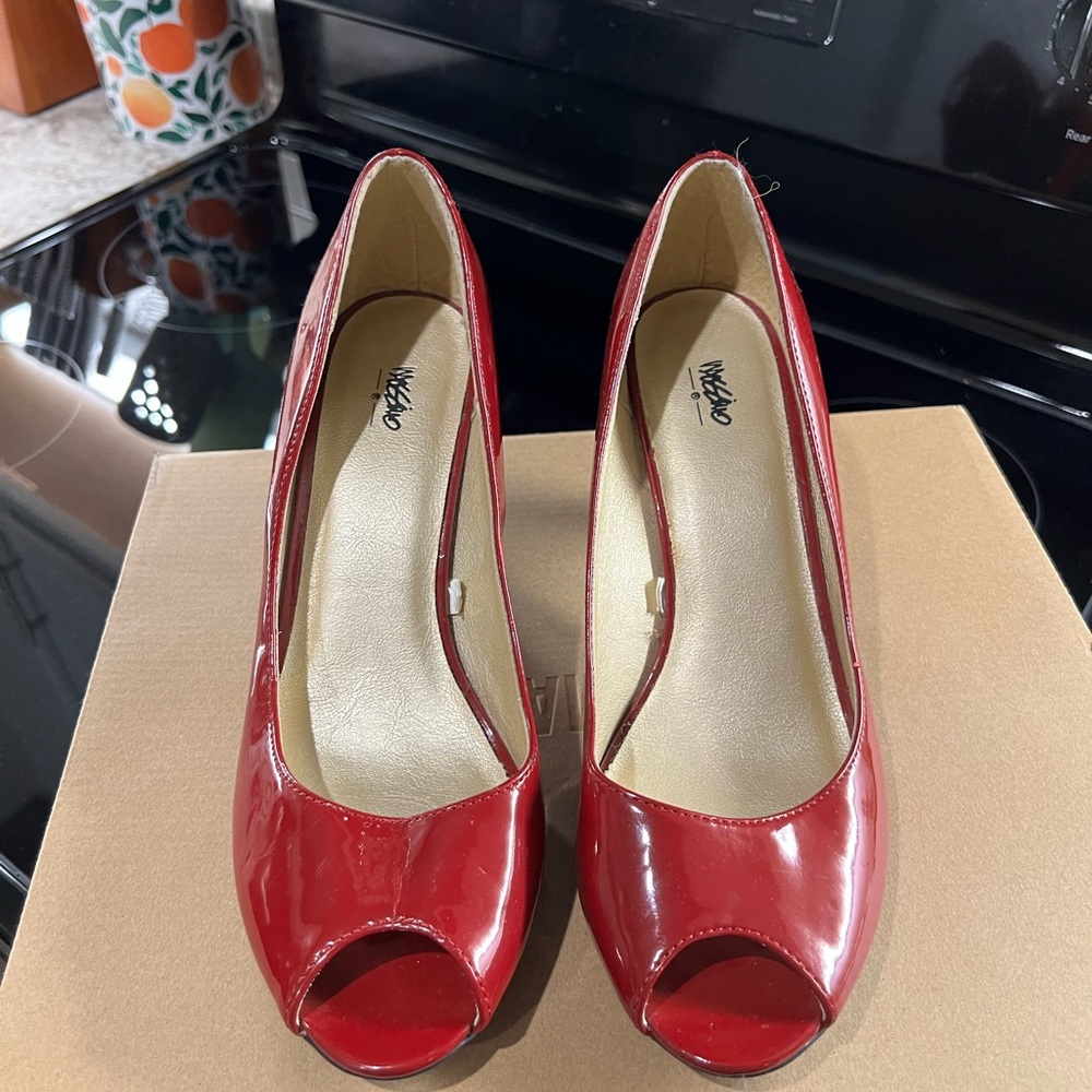 Mossimo Supply Co. Cherry Red Peep Toe Heels